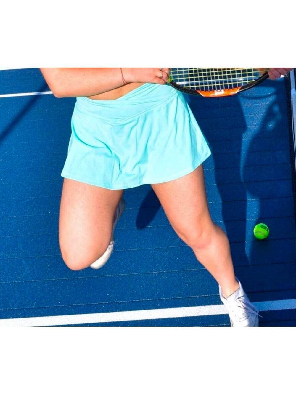 NWOT 90 Degree by Reflex Teal Blue Crossover Waist Tennis Skort Women's Size XL